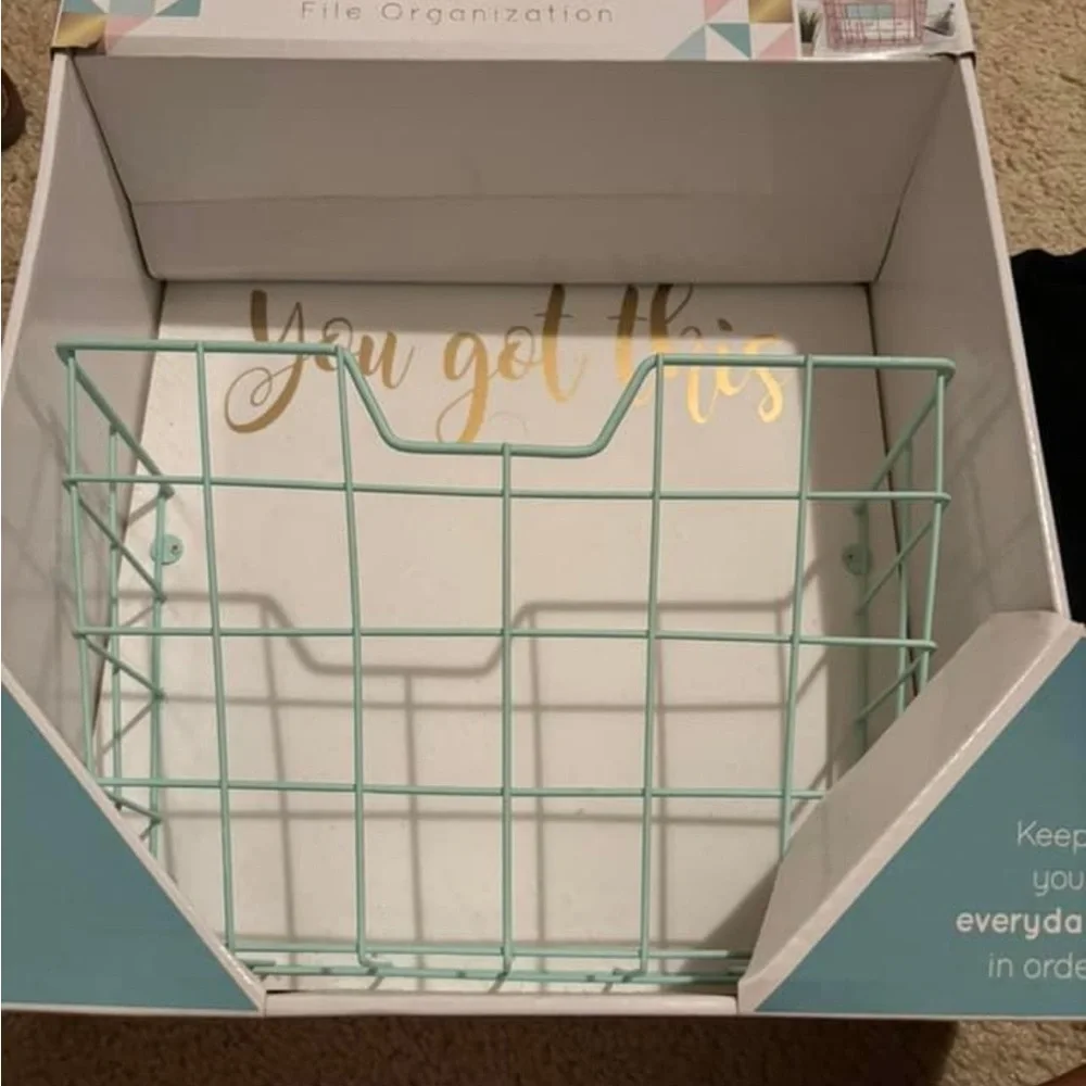 New in box Never used hanging file basket